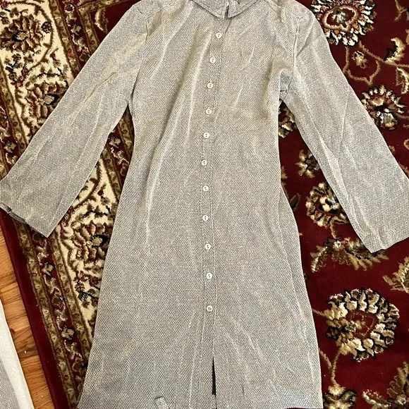 19 left vintage shirt Dresses-small-XL-golden beige with glitter like design. - Picture 8 of 12
